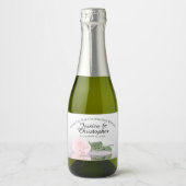 Blush roze roze lassy bruiloft Bedankt Mini Sparkling Wijnetiket (Voorkant)