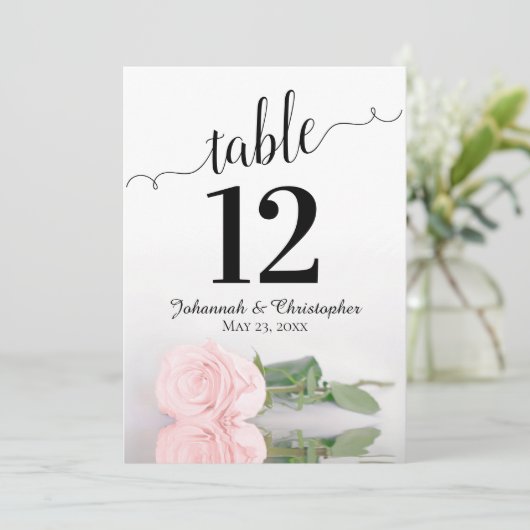 Blush roze roze legant bruiloft nummer groot (Staand voorkant)