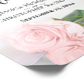 Blush roze roze legant bruiloft Welkomstteken Poster (Hoek)