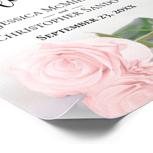Blush roze roze legant bruiloft Welkomstteken Poster (Hoek)