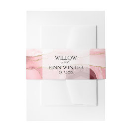 Blush roze roze moderne bruiloft uitnodigingen wikkel