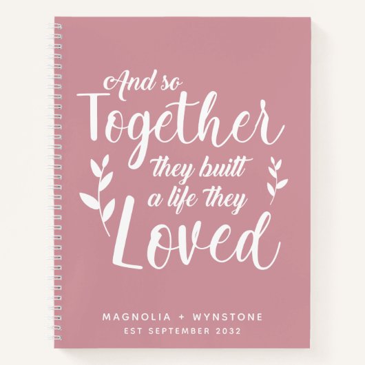 Blush roze roze Notitieboek van het Scrapbook-paar (Voorkant)