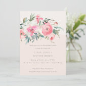 Blush roze roze orchidee Waterverf Flora Verloving Kaart (Staand voorkant)