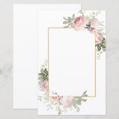 Blush roze roze papieren blad (Voorkant / Achterkant)