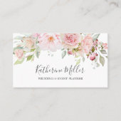 Blush roze roze pioenroos bloem romantische bloem visitekaartje (Voorkant)