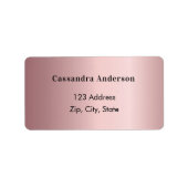 Blush roze roze return address label (Voorkant)