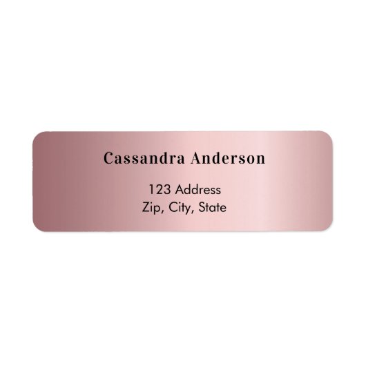 Blush roze roze return address label (Voorkant)