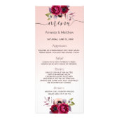 Blush roze roze roodbruin bruinbloemenmenu reclamekaart (Voorkant)