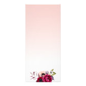 Blush roze roze roodbruin bruinbloemenmenu reclamekaart (Achterkant)
