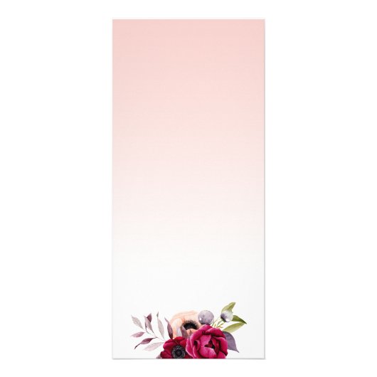 Blush roze roze roodbruin bruinbloemenmenu reclamekaart (Achterkant)