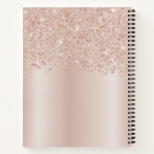 Blush roze roze roodbruine bruistabank notitieboek (Achterkant)