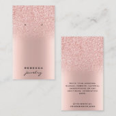 Blush roze roze roodbruine glitter earning display visitekaartje (Voorkant / Achterkant)