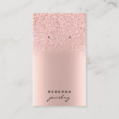 Blush roze roze roodbruine glitter earning display visitekaartje (Voorkant)