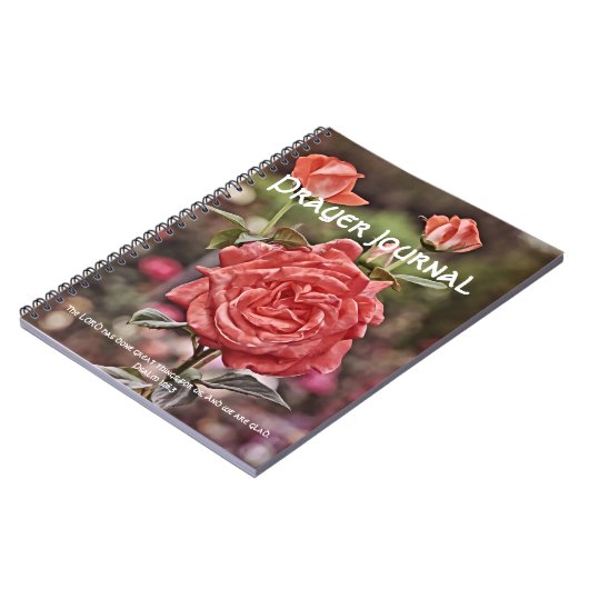 Blush roze roze roodroodblad psalm 126:3 notitieboek (Linkerzijde)