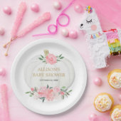 Blush roze roze roombruine pompoen papieren bordje (Feest)