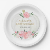 Blush roze roze roombruine pompoen papieren bordje (Voorkant)