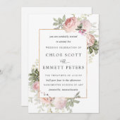 Blush roze roze roze bijtende finale uitnodiging v (Voorkant / Achterkant)