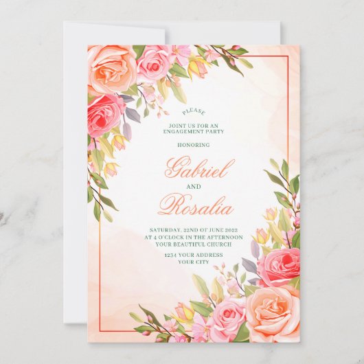 Blush roze roze roze bijtende finale uitnodiging v (Voorkant)