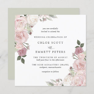 Blush roze roze roze bijtende finale uitnodiging v