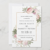 Blush roze roze roze bijtende finale uitnodiging v (Voorkant)