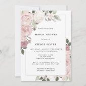 Blush roze roze roze bijtende oraal bridal kaart (Voorkant)