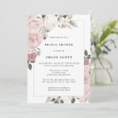 Blush roze roze roze bijtende oraal bridal kaart (Staand voorkant)