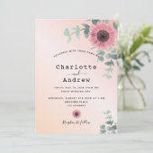 Blush roze roze roze goudbruine bruinkoolbruiloft kaart (Staand voorkant)