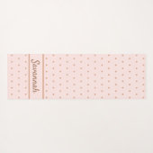 Blush roze roze roze gouden stippen naam yogamat (Achterkant (horizontaal))
