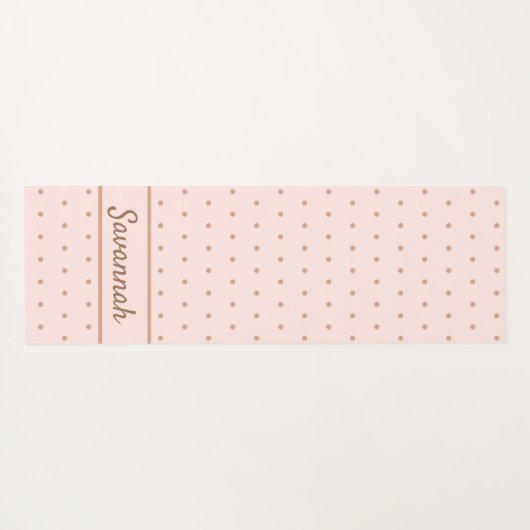 Blush roze roze roze gouden stippen naam yogamat (Achterkant (horizontaal))
