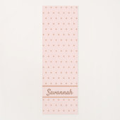 Blush roze roze roze gouden stippen naam yogamat (Voorkant)