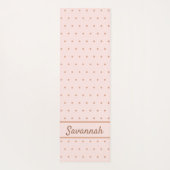 Blush roze roze roze gouden stippen naam yogamat (Achterkant)