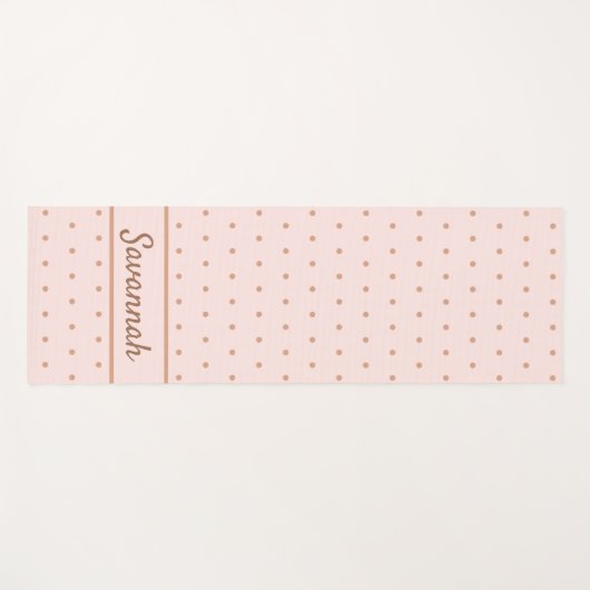 Blush roze roze roze gouden stippen naam yogamat (Voorkant (horizontaal))