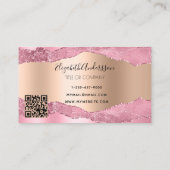 Blush roze roze roze goudkleurig marmer logo QR-co Visitekaartje (Achterkant)