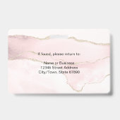 Blush roze roze roze marmer gepersonaliseerd badge (Achterkant)