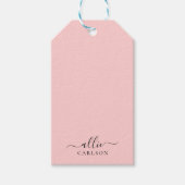 Blush Roze Roze Roze Moderne Minimale Naam Cadeaulabel (Voorkant)