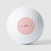 Blush Roze Roze Roze Moderne Minimale Naam Golfballen (Voorkant)