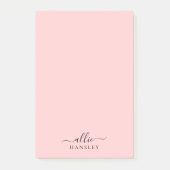 Blush Roze Roze Roze Moderne Minimale Naam Post-it® Notes (Voorkant)