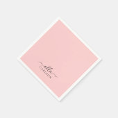 Blush Roze Roze Roze Moderne Minimale Naam Servet (Hoek)
