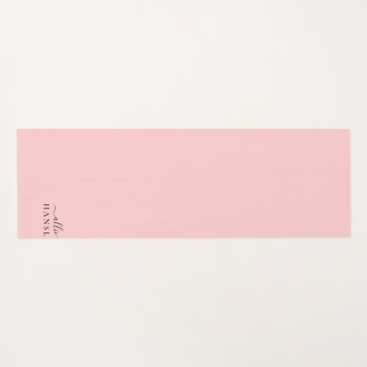 Blush Roze Roze Roze Moderne Minimale Naam Yogamat (Achterkant (horizontaal))