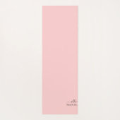 Blush Roze Roze Roze Moderne Minimale Naam Yogamat (Achterkant)