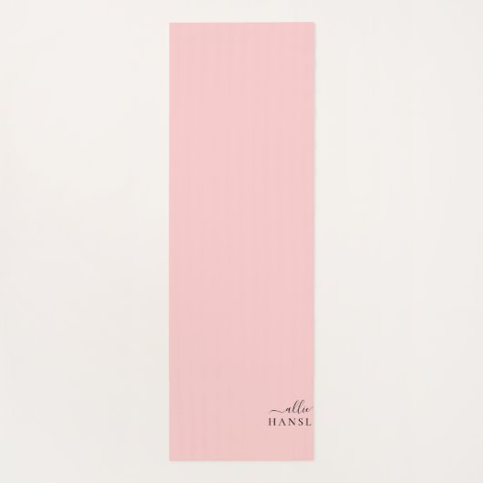 Blush Roze Roze Roze Moderne Minimale Naam Yogamat (Achterkant)