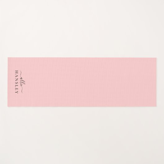 Blush Roze Roze Roze Moderne Minimale Naam Yogamat (Voorkant (horizontaal))