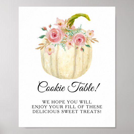 Blush roze roze roze pompoen met koekjeskoekjes poster (Voorkant)