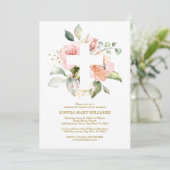 Blush roze roze roze roze roze en witte kruisbapti kaart (Staand voorkant)