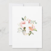 Blush roze roze roze roze roze en witte kruisbapti kaart (Achterkant)