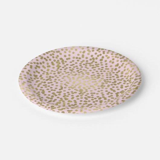 Blush roze roze roze Stippen Confetti Elegant glam Papieren Bordje (Gekanteld)