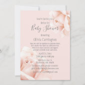 Blush roze roze rozen script drive by Baby shower Kaart (Voorkant)