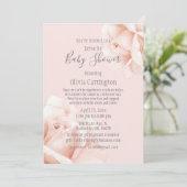 Blush roze roze rozen script drive by Baby shower Kaart (Staand voorkant)