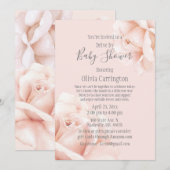Blush roze roze rozen script drive by Baby shower Kaart (Voorkant / Achterkant)