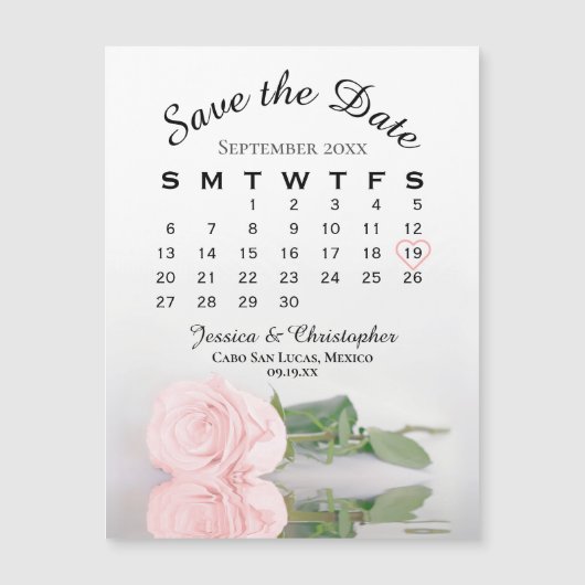 Blush Roze roze sparen de Magnet van de Kalender v (Voorkant)